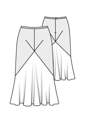 Pattern Skirt with a narrow belt (Burda 11/2015, pattern number 105 C)