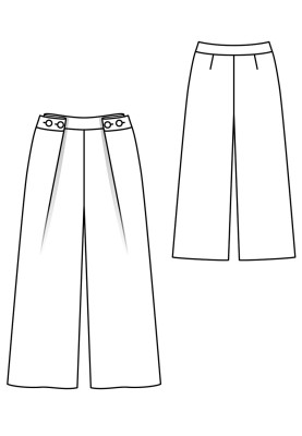 Pattern Culottes with diagonal pleats (Burda 3/2020, pattern number 105 A)