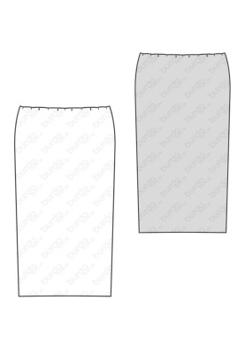 Pattern Pencil skirt knitted with elastic band (Burda 2/2016, pattern number 6617 A)