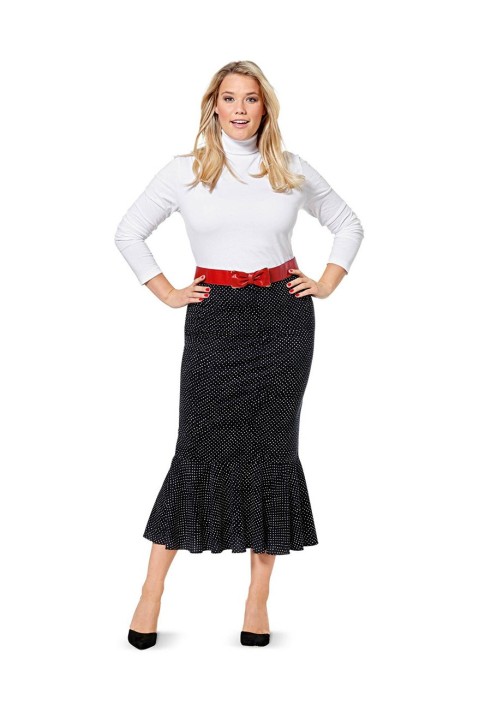 Pattern Pencil skirt knitted with elastic band (Burda 2/2016, pattern number 6617 A)