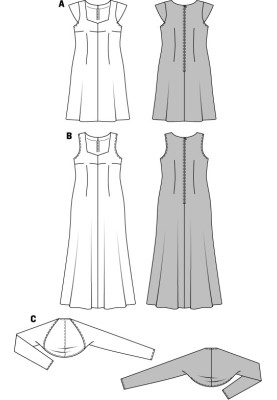 Выкройка Платье макси приталенного силуэта без рукавов (Burda 1/2014, № выкройки 6947 B)