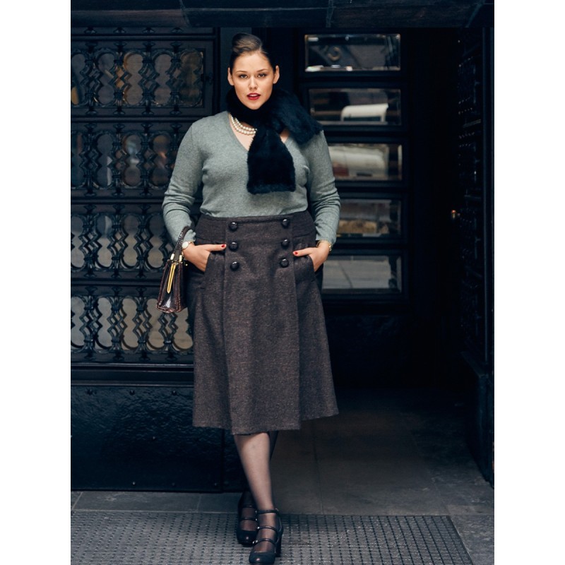 Pattern A-line skirt with a...