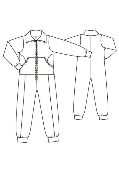 Pattern Overalls with a kangaroo pocket (Burda 12/2015, pattern number 129 V)