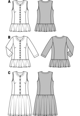 Викрійка Блузка з рукавами 3/4 із пишною баскою (Burda 1/2014, № викрійки 6912 B)