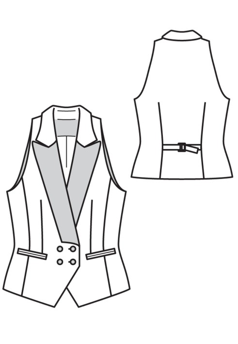 Pattern Double-breasted vest in tuxedo style (Burda 6/2017, pattern number 105)