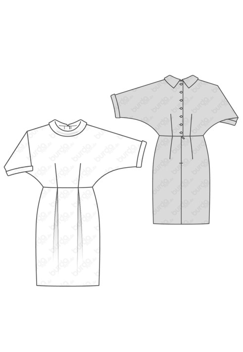 Pattern A cutaway dress with a fastener on the back (Burda 2/2017, pattern number 6451 B)