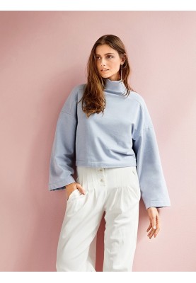 Short pullover pattern with solid stand-up collar (Burda 1/2020, pattern number 116 B)