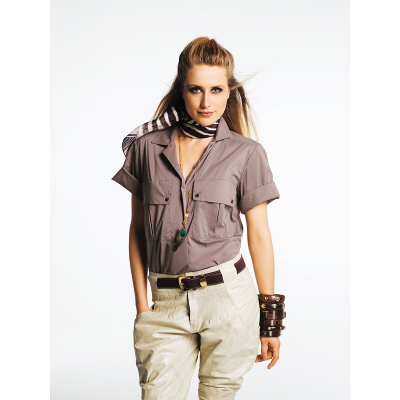 Pattern Shirt cut blouse in...