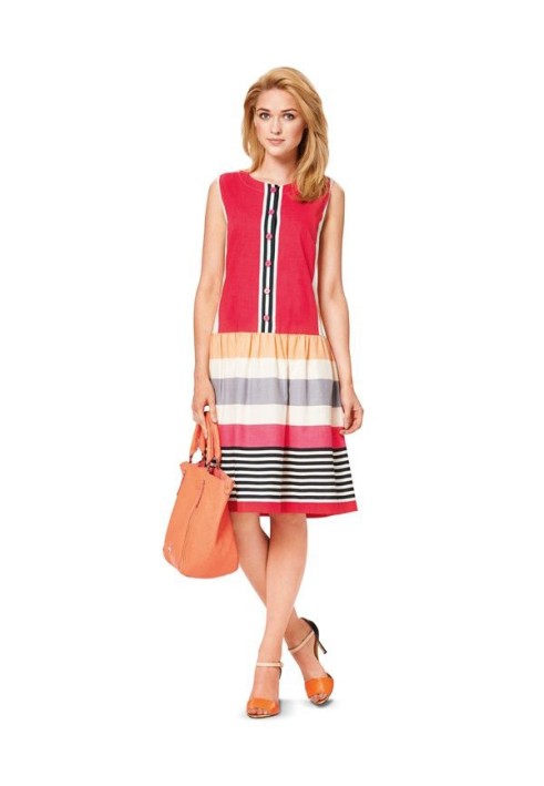 Pattern Dress in a fitted cut with a dropped waist (Burda 1/2014, pattern number 6912 C)