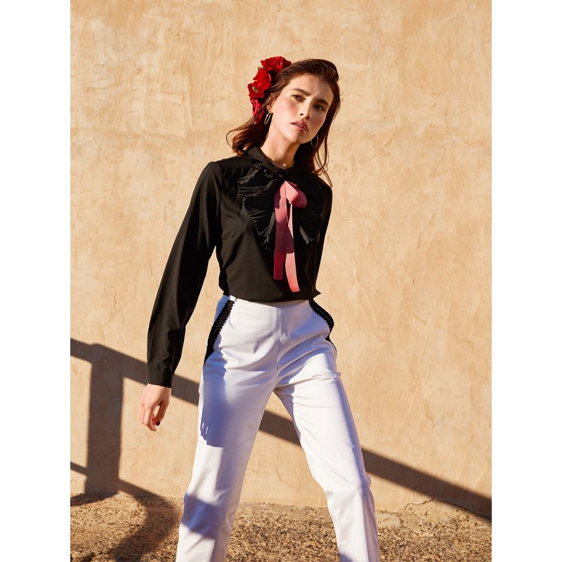 Pattern Flare pants with...