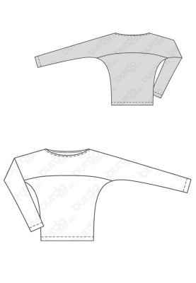 Pattern Bat long-sleeved pullover (Burda 1/2018, pattern no. 6415 A)