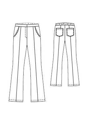 Flared jeans pattern (Burda 7/2015, pattern number 130 A)