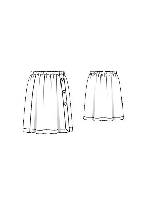 Pattern Skirt with a drawstring (Burda 6/2015, pattern number 108 V)