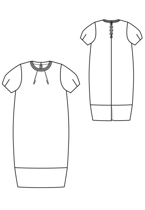 Pattern O-line dress with short sleeves (Burda 5/2019, pattern number 110)