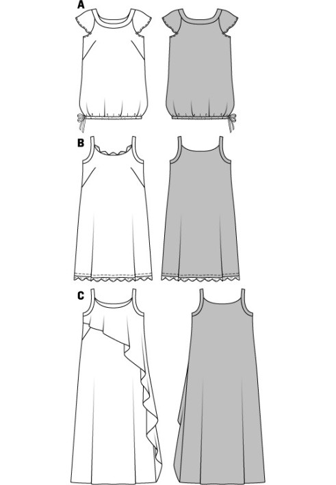 Pattern Dress in linen style with straps (Burda 1/2014, pattern number 6949 B)