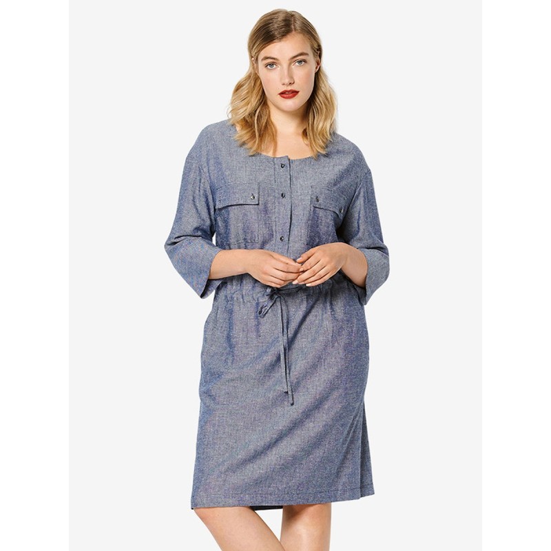 Pattern Shirt dress with...