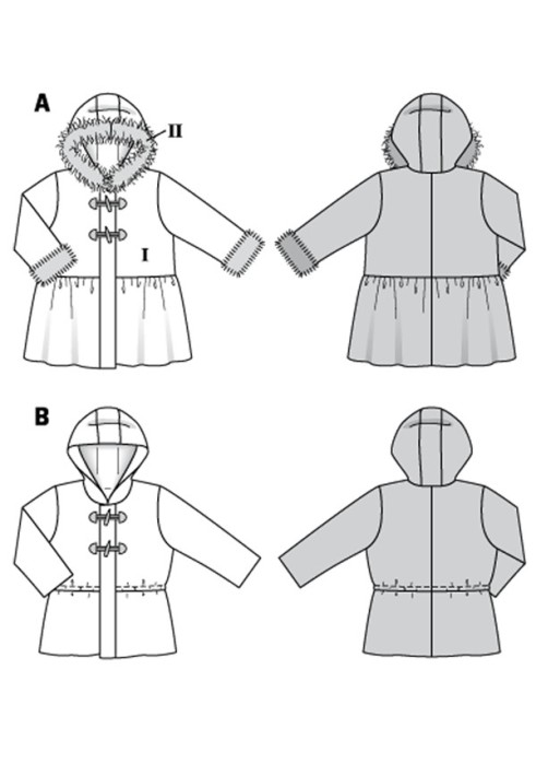 Pattern Half coat in the style of a duffle coat (Burda 2/2018, pattern number 9329 B)