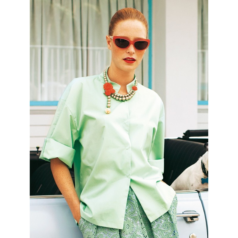 Pattern Blouse-shirt with...