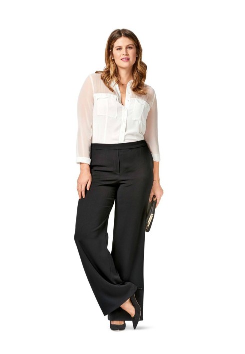 Pattern Pants with a flared cut with an elastic waistband (Burda 2/2017, pattern number 6492 B)