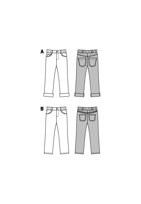 Pattern Denim trousers with lapels (Burda 2/2015, pattern number 9406 A)