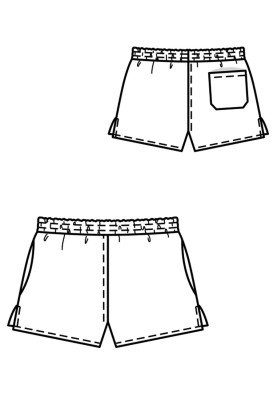 Pattern Short shorts with an elastic waistband (Burda 6/2019, pattern number 130 A)