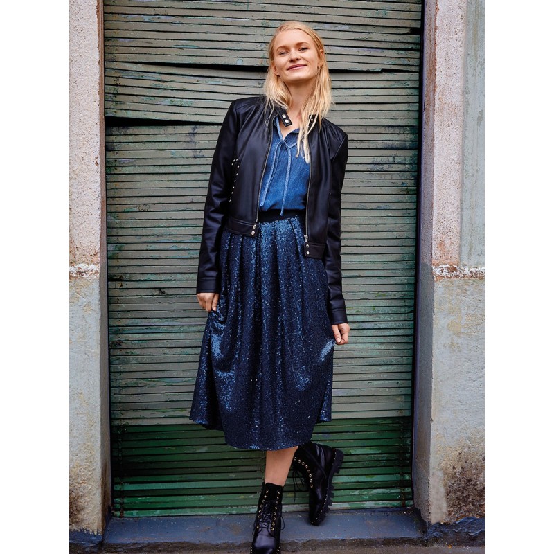 Pattern Midi skirt with...