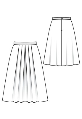 Pattern Midi skirt with soft pleats (Burda 9/2017, pattern number 103)