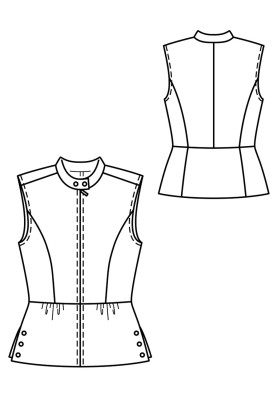 Pattern Slim-fit waistcoat with basque (Burda 1/2019, pattern number 104)