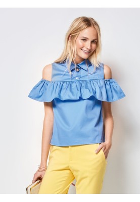 Pattern Blouse with frill on open shoulders (Burda 1/2018, pattern number 6405 B)