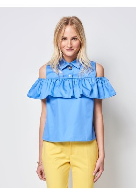 Pattern Blouse with frill on open shoulders (Burda 1/2018, pattern number 6405 B)