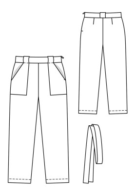 Pattern Straight-cut pants with patch pockets (Burda 2/2019, pattern number 123)