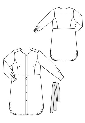 Выкройка Платье-рубашка с репсовым ремнем (Burda 5/2019, № выкройки 127 B)