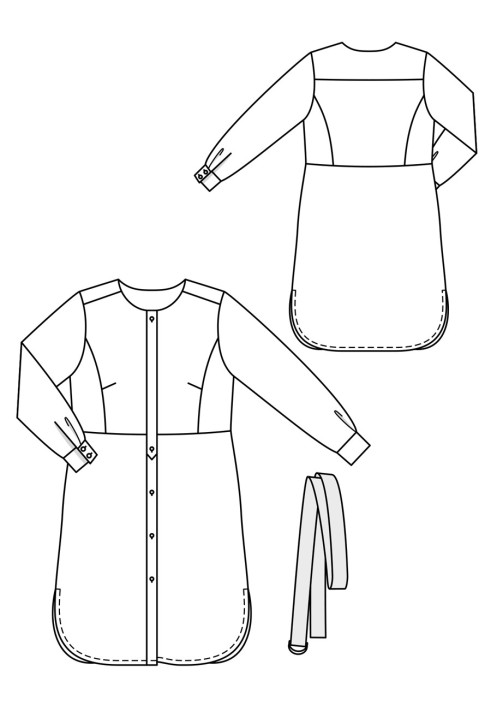 Выкройка Платье-рубашка с репсовым ремнем (Burda 5/2019, № выкройки 127 B)