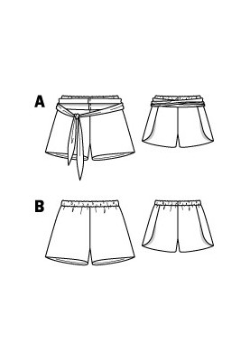 Викрійка Шорти батистові на резинці (Burda 3/2012, № викрійки 114 B)