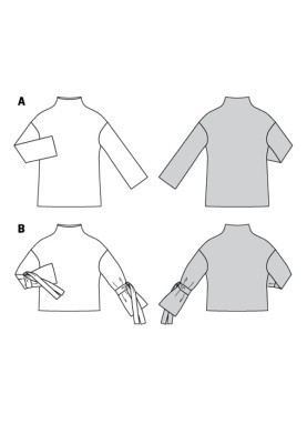 Выкройка Пуловер просторного кроя из вязаного полотна (Burda 2/2018, № выкройки 6366 A)