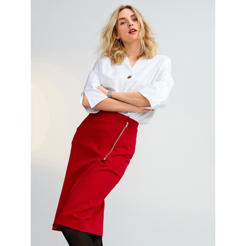 Pattern Pencil skirt with...