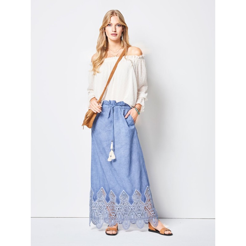 Pattern Maxi skirt with...