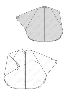 Pattern Wide-cut blouse with stand-up collar (Burda 2/2019, pattern number 6257 B)