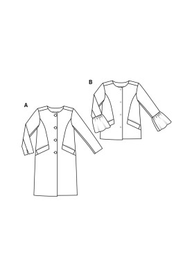 Pattern Straight cut jacket with a round neck (Burda 1/2020, pattern number 6248 B)