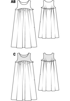 Pattern Wedding dress in the style of "baby doll" (Burda 3/2012, pattern number 106 A)