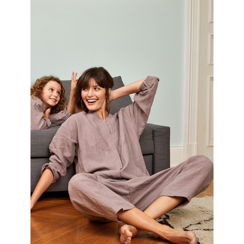 Pattern Wide-cut linen...