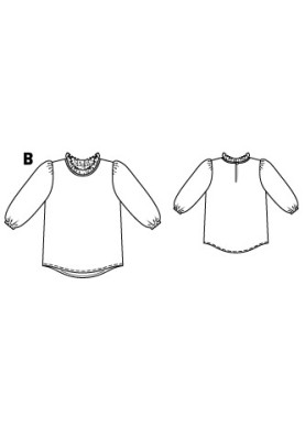 Pattern Blouse of a straight silhouette for a girl (Burda 9/2015, pattern number 136 V)