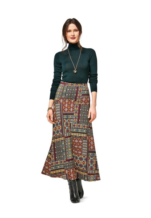 Pattern Knitted skirt on a figure yoke (Burda 2/2017, pattern number 6468 A)