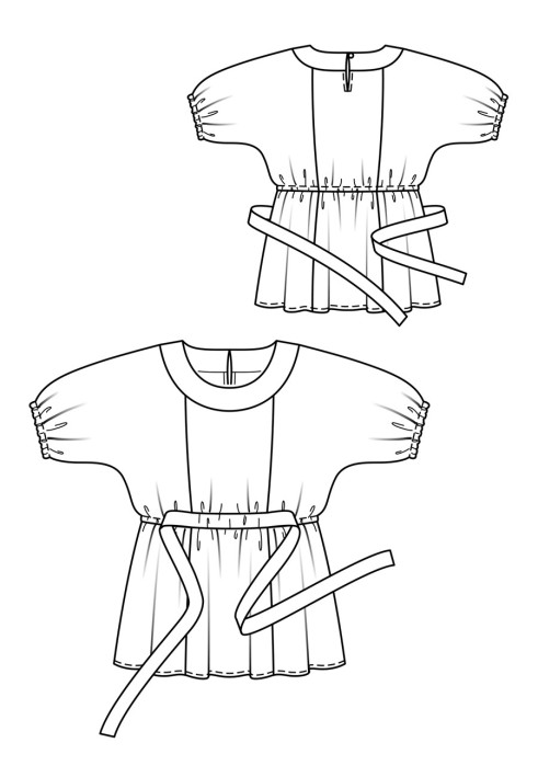 Викрійка Туніка приталеного крою з короткими рукавами (Burda. Мода Plus 1/2019, № викрійки 419)