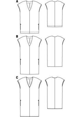 Викрійка Сукня міні прямого крою з V-подібною горловиною (Burda 5/2012, № викрійки 101 A)