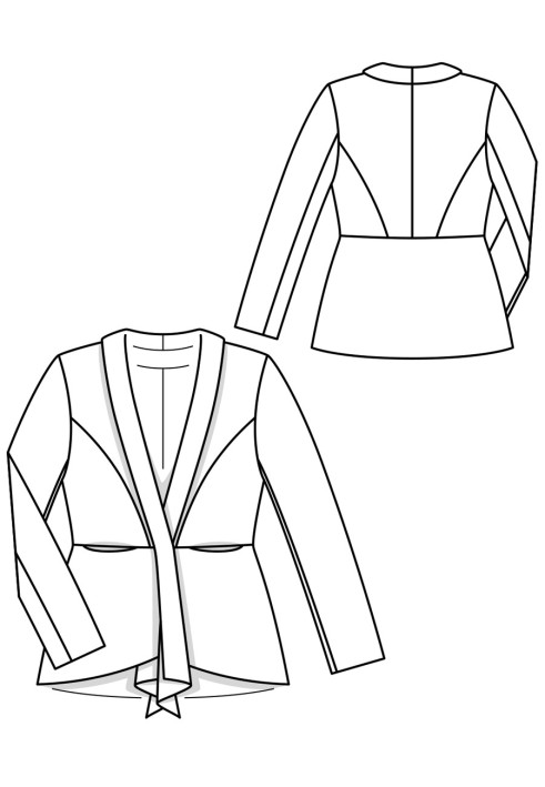 Pattern Jacket with a basque and shawl collar (Burda 3/2018, pattern number 123)