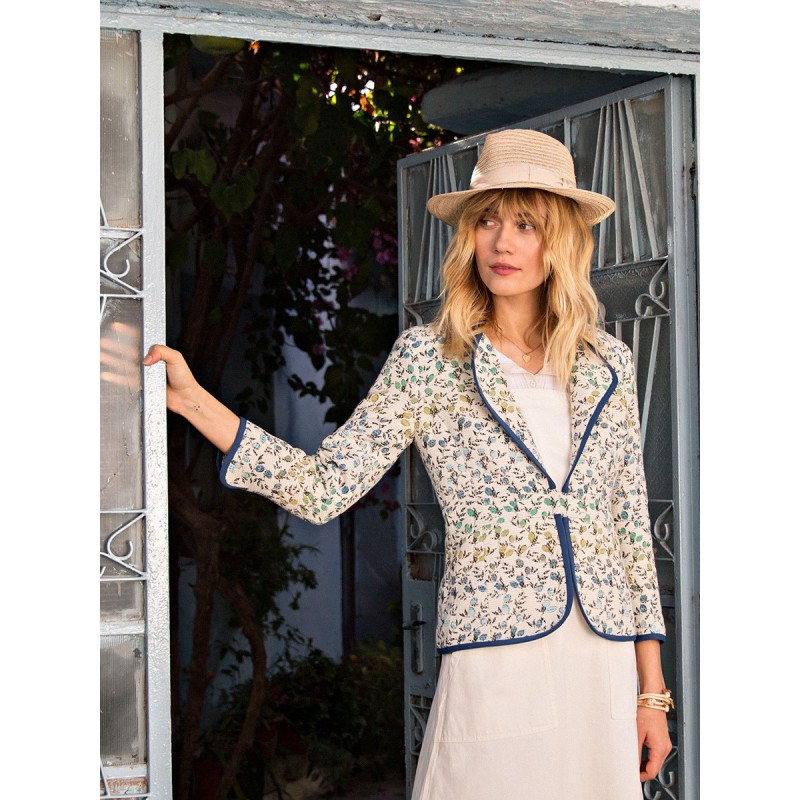 Pattern Cut-off jacket with...