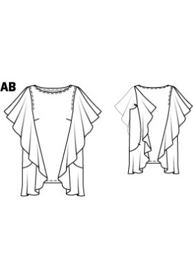 Выкройка Блуза прямого кроя (Burda 5/2015, № выкройки 102 А)