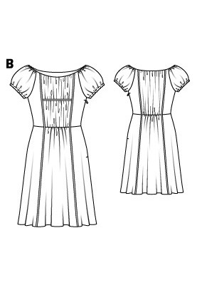 Pattern Dress with a fitted bodice (Burda 5/2015, pattern number 104 B)