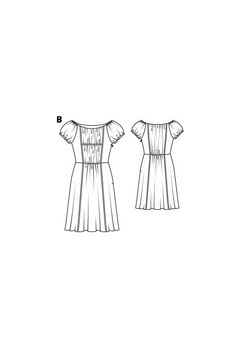 Pattern Dress with a fitted bodice (Burda 5/2015, pattern number 104 B)